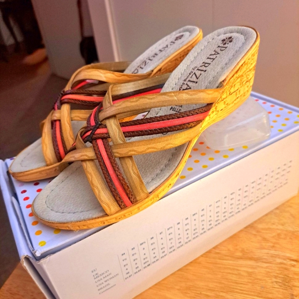 Patrizia Spring Step Crisscross Wedge Heel Mules si,e EU 39